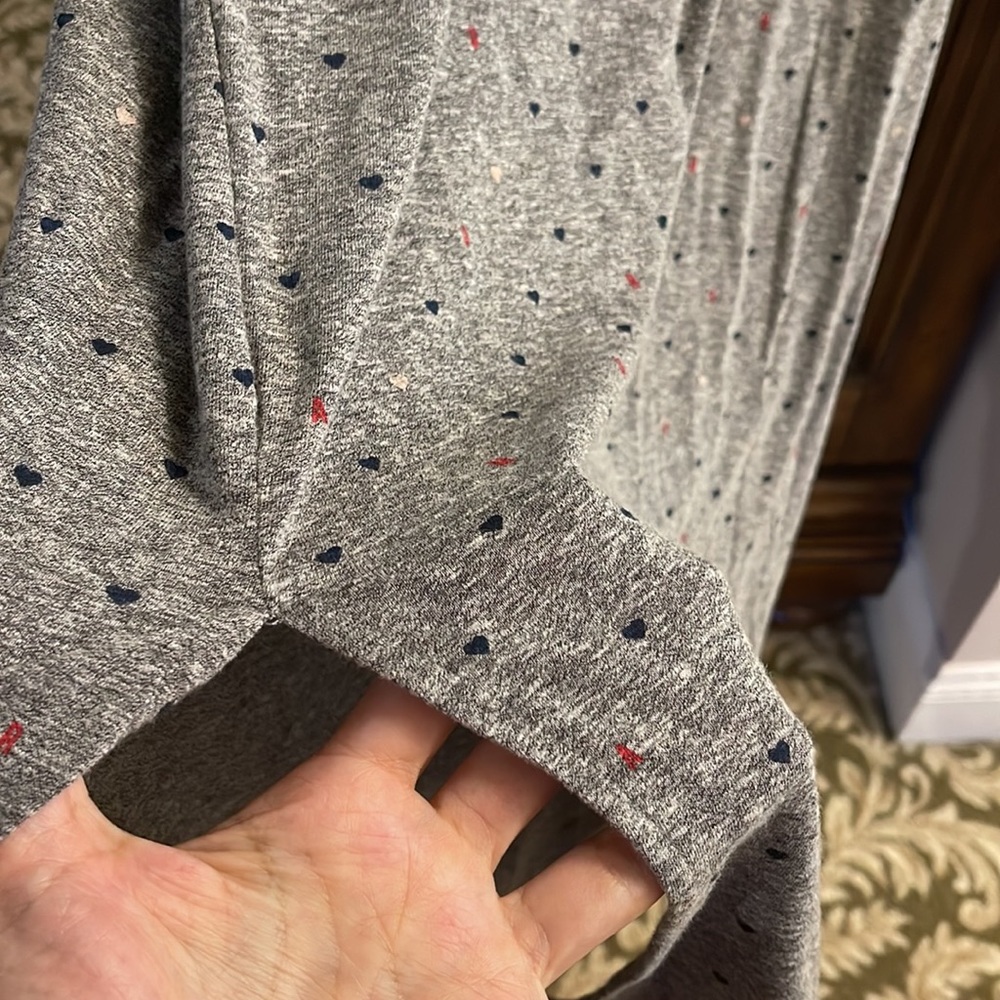 Current/ Elliott Grey Cotton Perfect Muscle Tee Heart Print Dress worn once - Picture 5 of 8